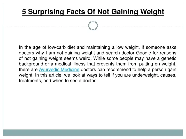5 surprising facts of not gaining weight