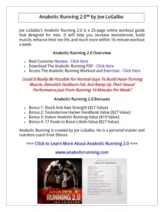 (PDF) Anabolic Running PDF: Anabolic Running 2.0 PDF By Joe Logalbo