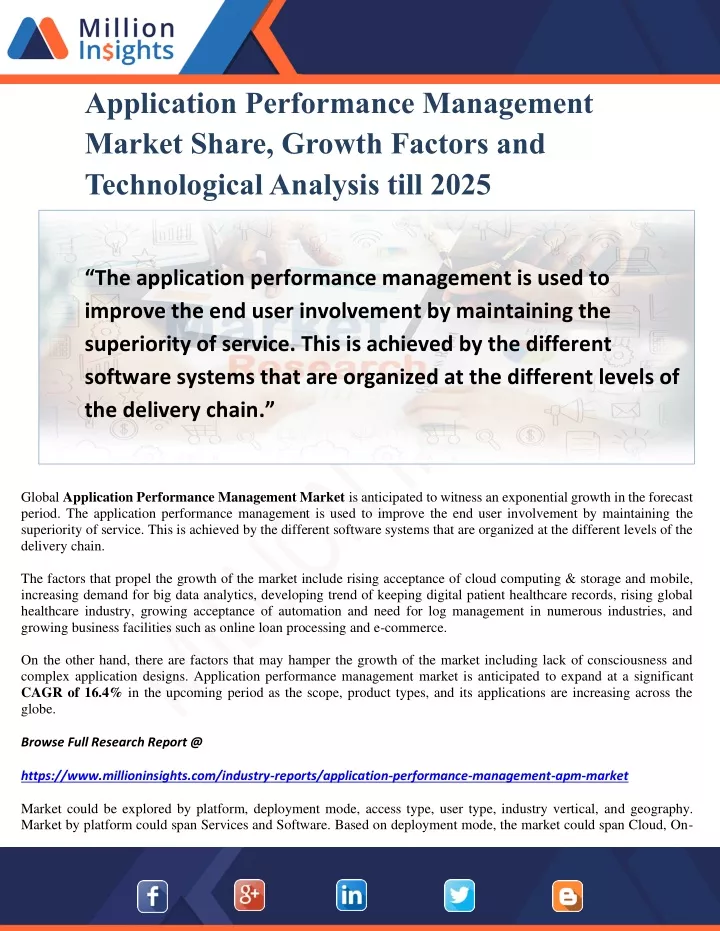 application performance management market share