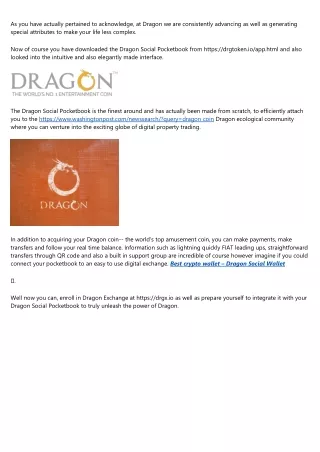 Dragon Social Wallet the number one choice for you digital assets