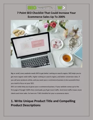 7 Point SEO Checklist That Could Increase Your Ecommerce Sales Up To 200%