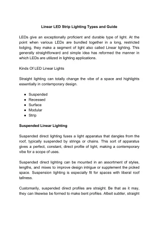 suspended linear led lighting