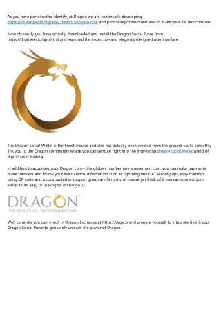 Dragon Social Wallet the number one choice for you digital assets