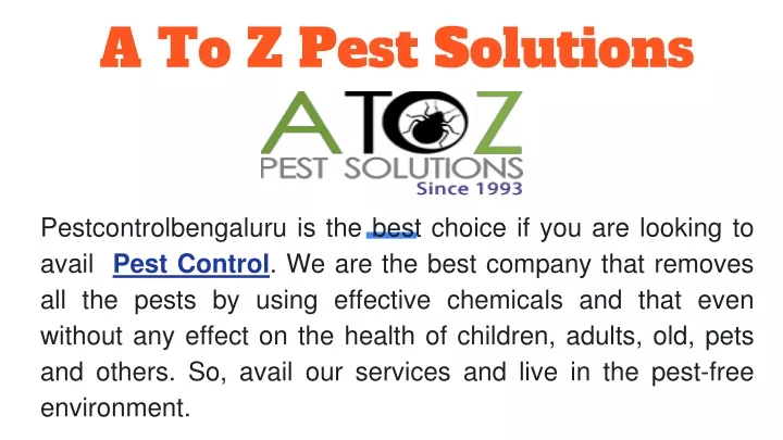 a to z pest solutions