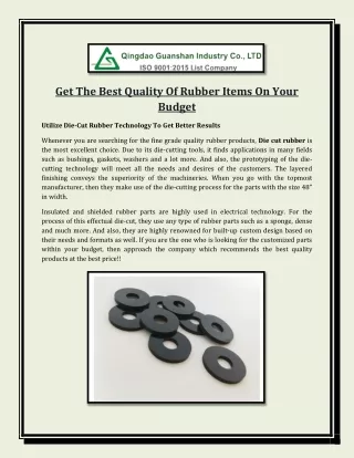 Get The Best Quality Of Rubber Items On Your Budget