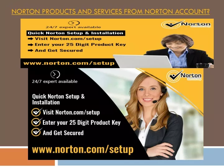 norton products and services from norton account