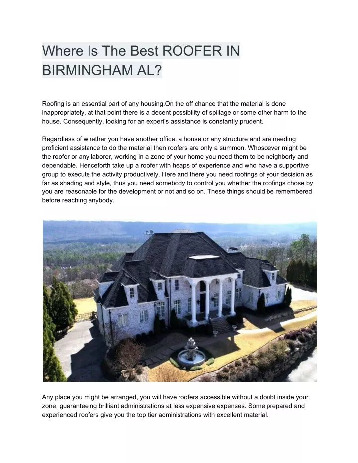 where is the best roofer in birmingham al roofing