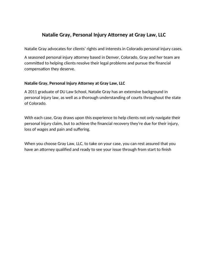natalie gray personal injury attorney at gray
