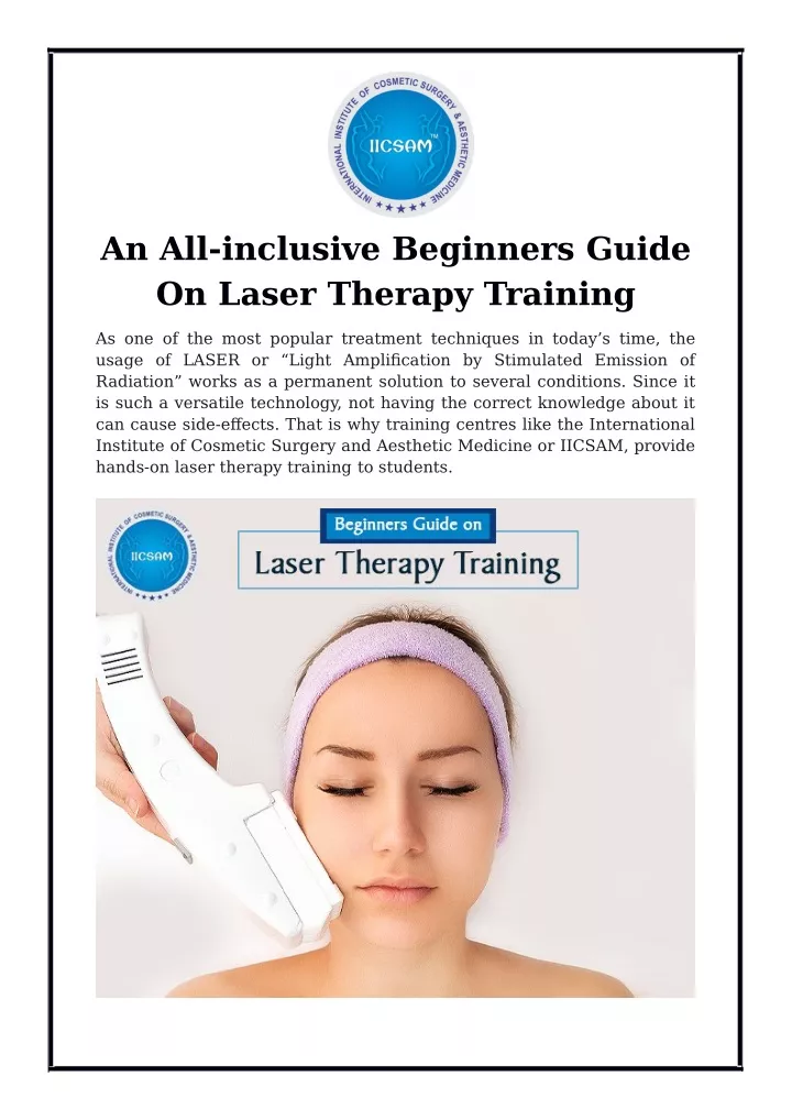 an all inclusive beginners guide on laser therapy