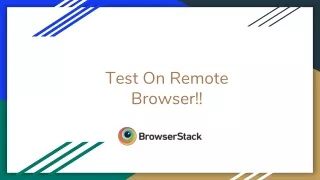Remote Browser Testing