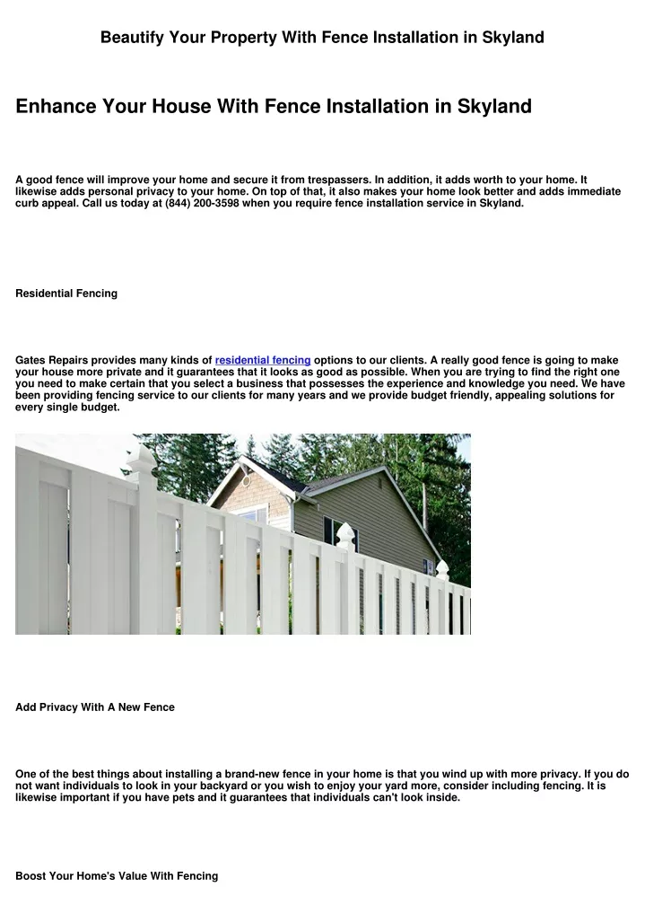 beautify your property with fence installation