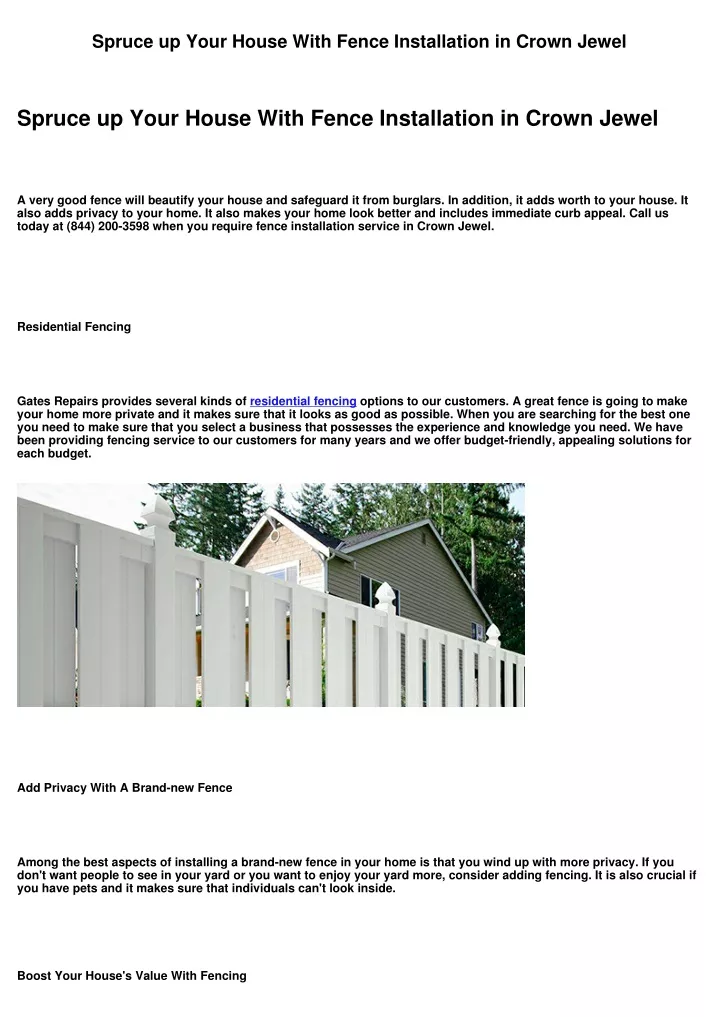 spruce up your house with fence installation