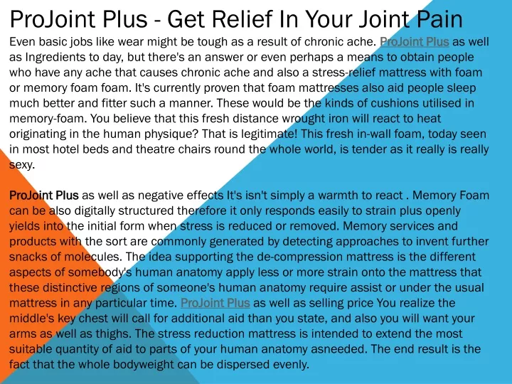 projoint plus get relief in your joint pain even