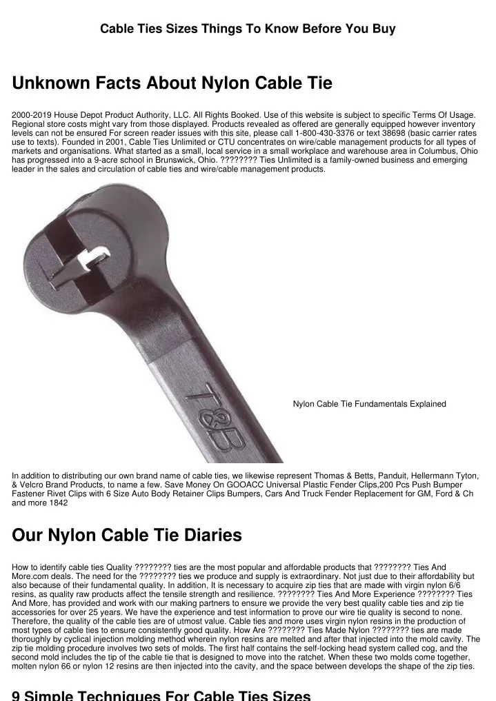 cable ties sizes things to know before you buy