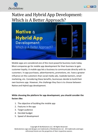 Native and Hybrid App Development: Which is A Better Approach?