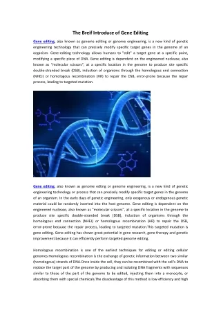 the breif introduce of gene editing