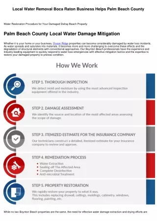 Local Flood Water Removal Business Helps Palm Beach County