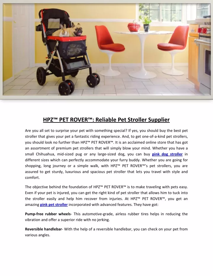hpz pet rover reliable pet stroller supplier