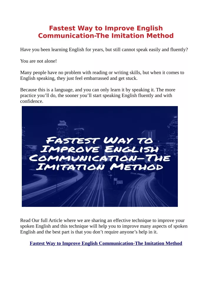 fastest way to improve english communication