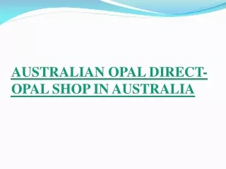 Opal Jewelry In Australia