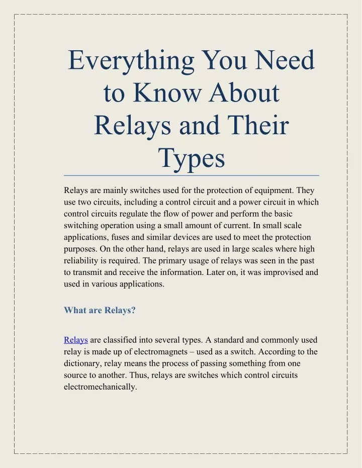 everything you need to know about relays