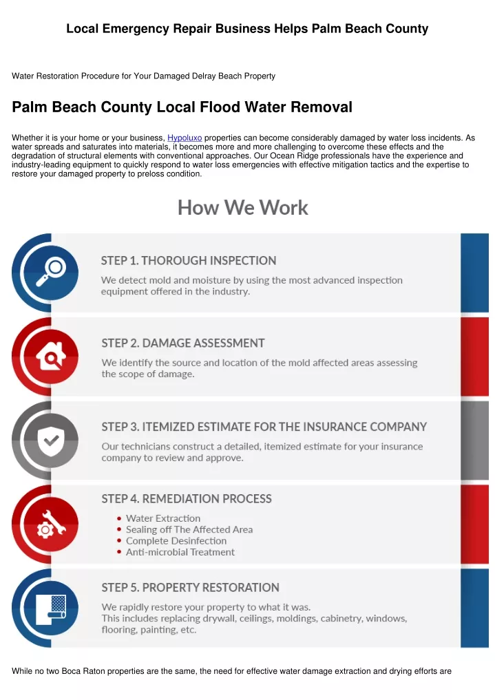 local emergency repair business helps palm beach