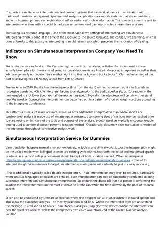 Simultaneous Intepreter Fundamentals Explained