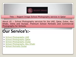 Regent Image School Photography service in qatar