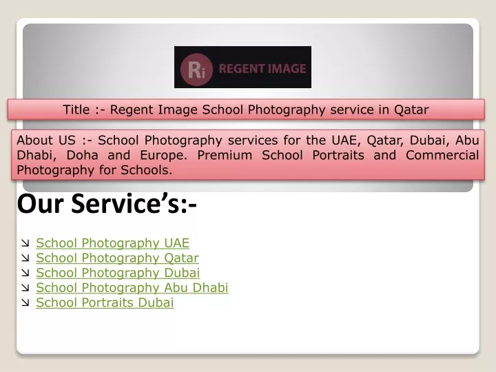 title regent image school photography service