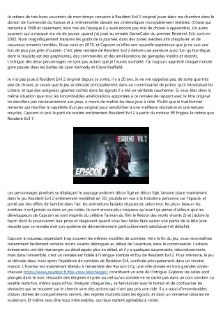 Jeux de tous les temps disponibles Jeux de fille Gratuit Resident Evil 2