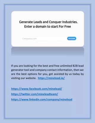 Email Lead Generation Extension - Minelead.io