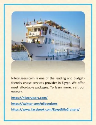 Best Nile Cruise in Egypt - Nilecruisers.com