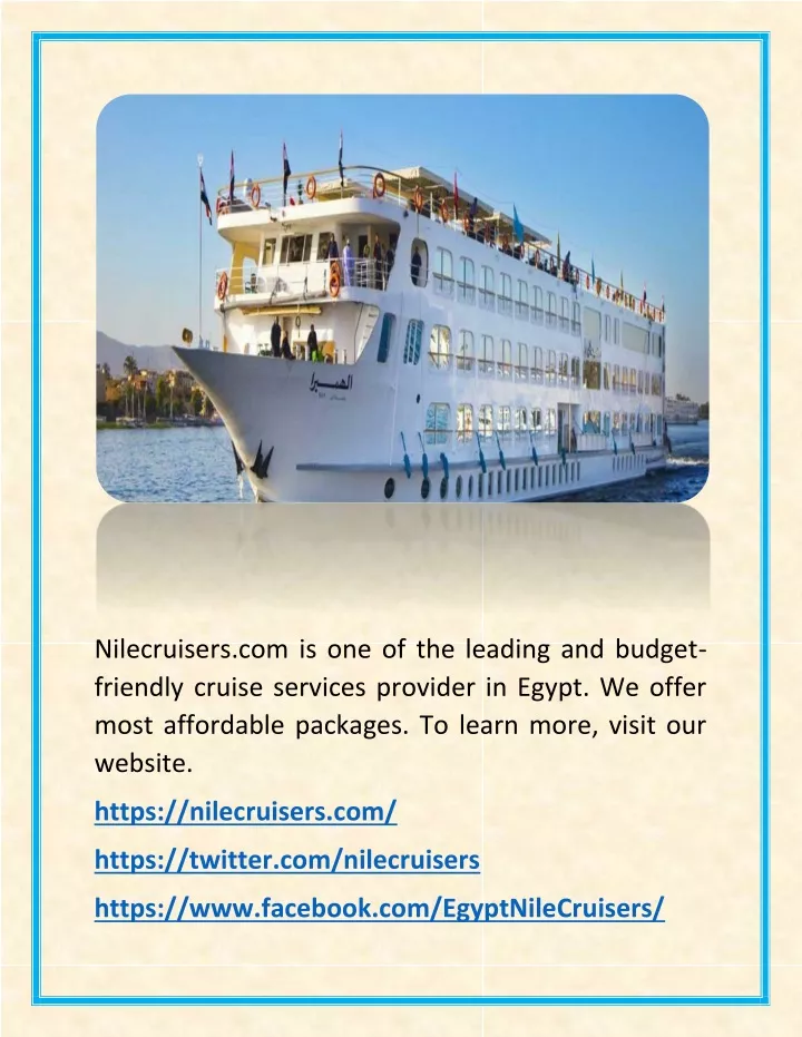 nilecruisers com is one of the leading and budget