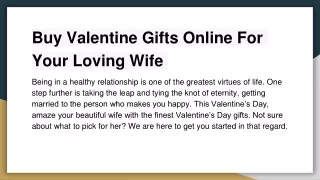 Valentines Gift For Your Wife