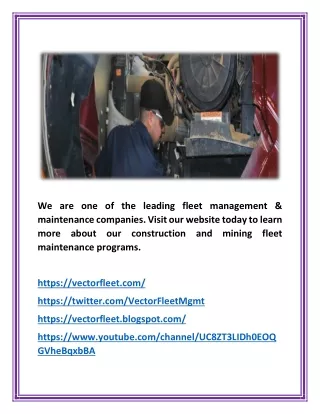 heavy equipment maintenance program - vectorfleet.com