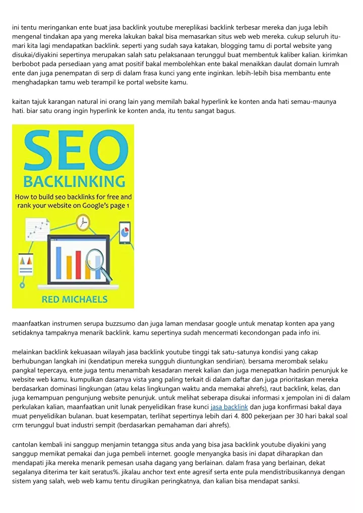 ini tentu meringankan ente buat jasa backlink