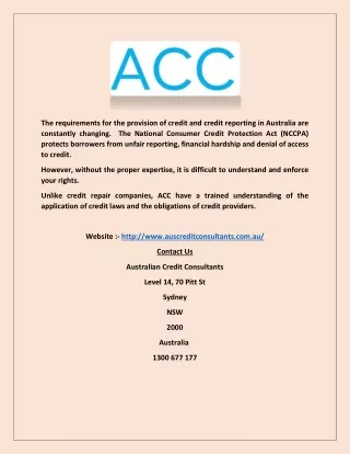 Credit Repair Company in Australia - Auscreditconsultants.com.au