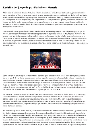 revisi n del juego de pc darksiders genesis
