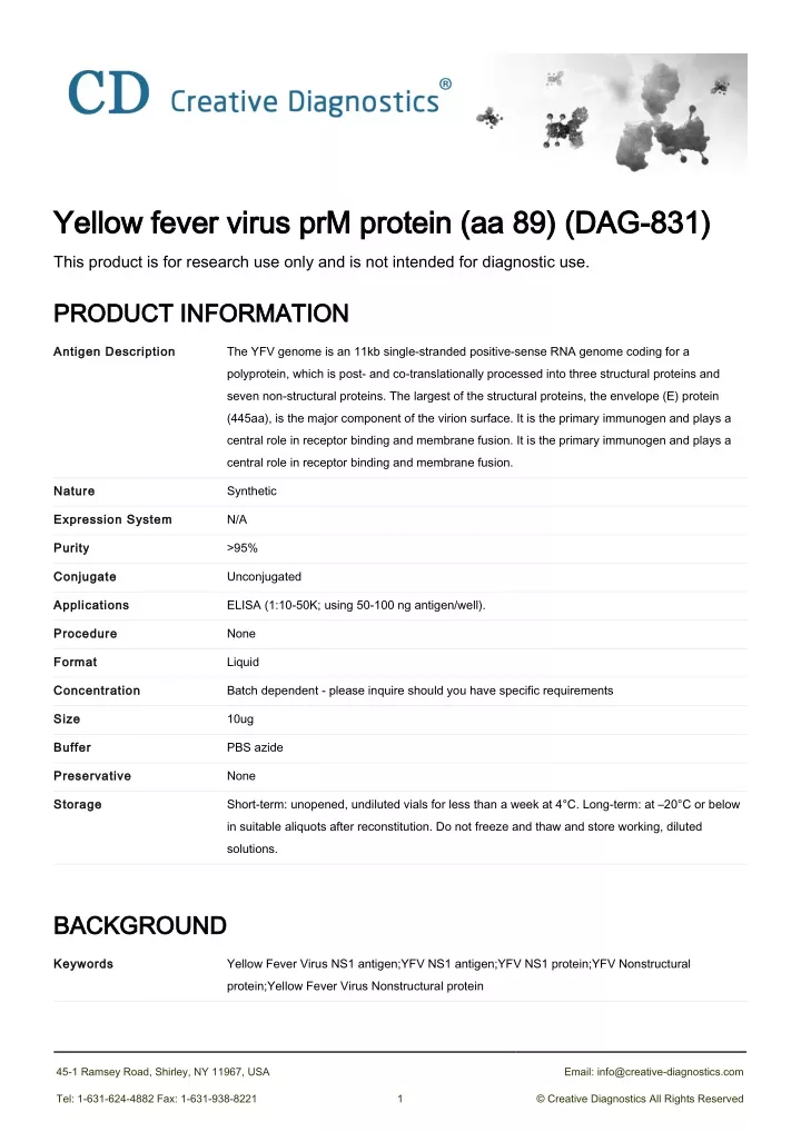 yellow fever virus prm protein