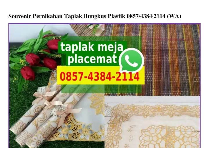 souvenir pernikahan taplak bungkus plastik 0857