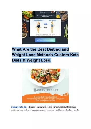 What Are the Best Dieting and Weight Loss Methods-Custom Keto Diets & Weight Loss.