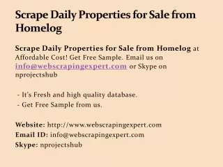 scrape daily properties for sale from homelog