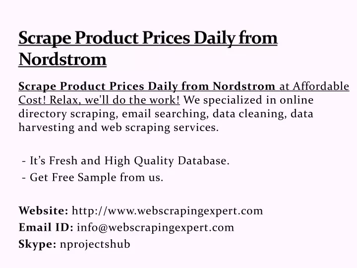 scrape product prices daily from nordstrom