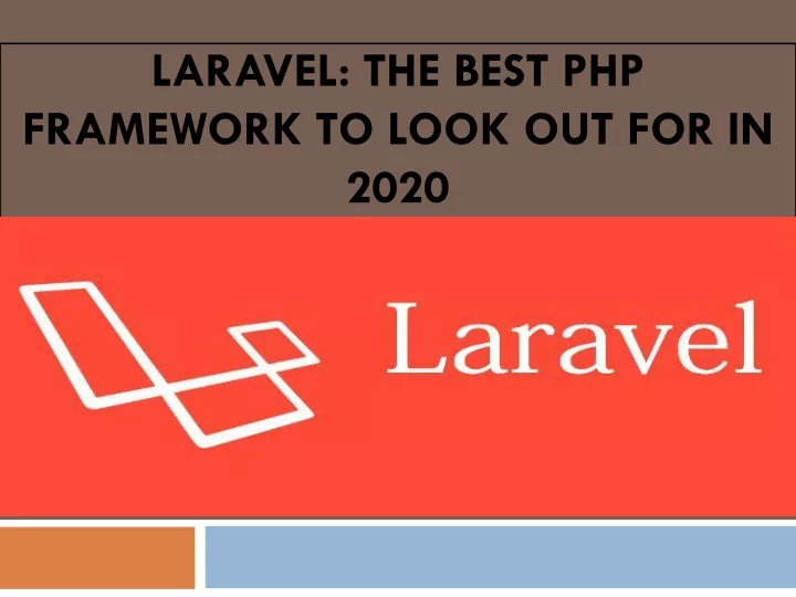 laravel the best php framework to look out for in 2020