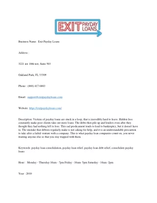 business name exit payday loans