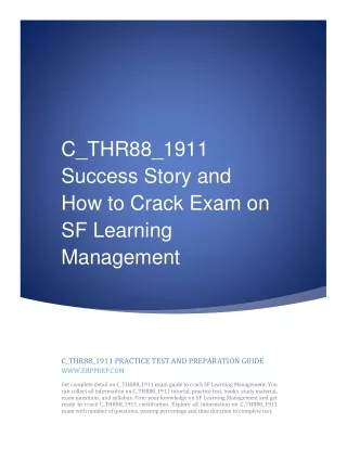 C_THR88_1911 Success Story and How to Crack Exam on SF Learning Management