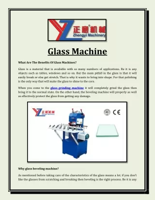 Know What Are The Benefits Of Glass Machines
