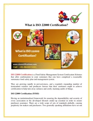 What is ISO 22000 Certification?