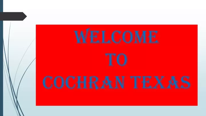 welcome to cochran texas