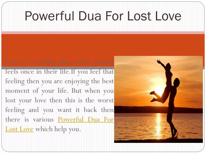 powerful dua for lost love